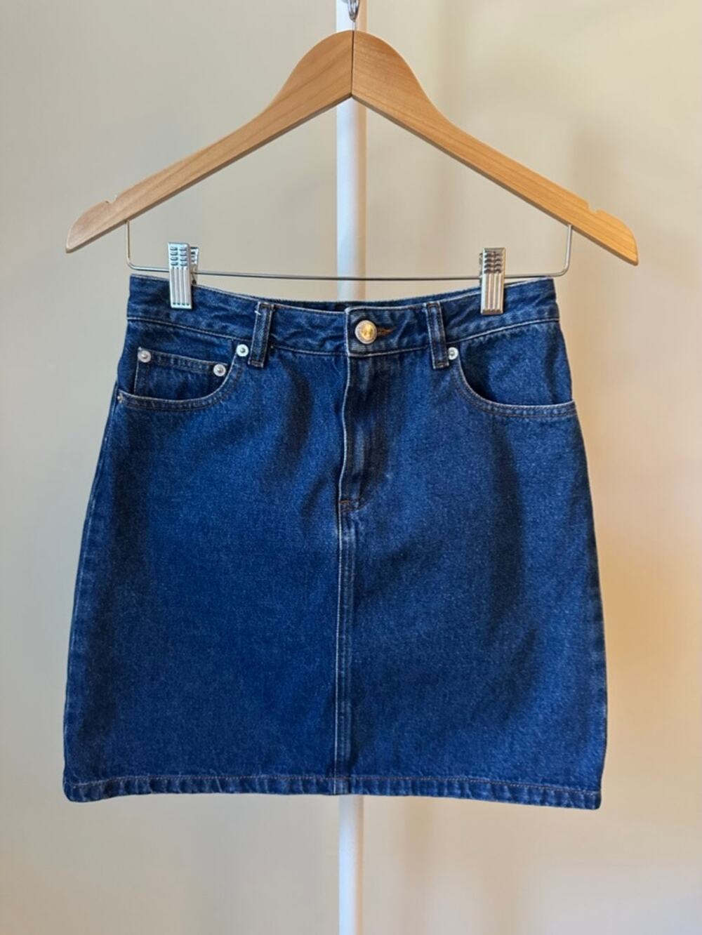 A.P.C. Denim Mini Skirt, 100% Cotton, Size 34